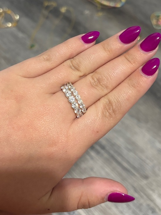 Dillards Jewelry - Sterling Silver Cubic Zirconia Stackable Eternity Rings - White